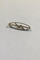 Guld Broche med Perle og Diamant