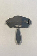 Peter Christian Jensen Art Nouveau Sølv Broche med Rav