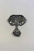 Bernhard Hertz Art Nouveau  Sølv Broche med Karneol