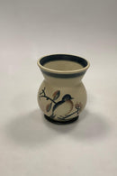Royal Copenhagen Vase i Mat Jern Glasur med Fugl No 10 / 33