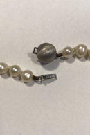 14Kホワイトゴールド製ボールクラスプ付きパールネックレス(JKa)