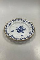 Antique Royal Copenhagen Blue Flower Curved Openwork Plate with Gold