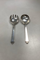 Georg Jensen Pyramide Sterlingsilber Servierbesteck Löffel und Gabel