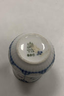 Bing og Grøndahl Blåmalet Musselmalet Riflet Sennepskrukke med Låg No. 52C