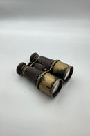 Old brass and leather binoculars 19th century