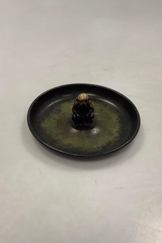 Dänische Bronze Schale mit Affe Feuerfest