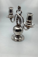 Georg Jensen Sterling Sølv Toarmet Lysestage No 324