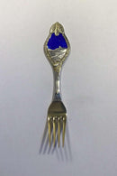 A. Michelsen Weihnachtsgabel 1913. Vergoldetes Sterlingsilber mit Emaille