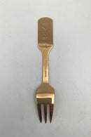 A. Michelsen Julekagegaffel 1990 Forgyldt Sterling Sølv med emalje