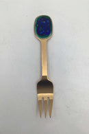 A. Michelsen Julekagegaffel 1987 Forgyldt Sterling Sølv med emalje