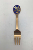 A. Michelsen Julekagegaffel 1985 Forgyldt Sterling Sølv med emalje