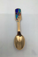 A. Michelsen Juletheske 1990 Forgyldt Sterling Sølv med emalje