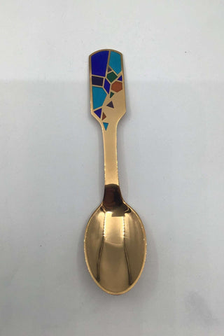 A.ミケルセン クリスマスボックス 1990年 エナメル入りゴールドプレート スターリングシルバー