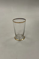 Holmegaard Ida Sodavandsglas / Vandglas med guld på stilk, rand og fod
