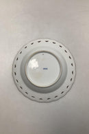 Royal Copenhagen Fuld Saksisk Blomst Dyb Tallerken med Gennembrudt Blondekant fra 1860-1890