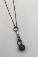 Georg Jensen Sterling Sølv Vedhæng No 473 B &nbsp;Sphere Oliven Agat