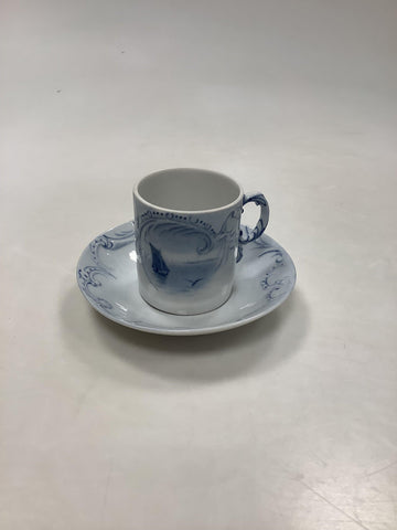 Bing und Grondahl Jugendstil-Tasse mit Schiffsmotiv