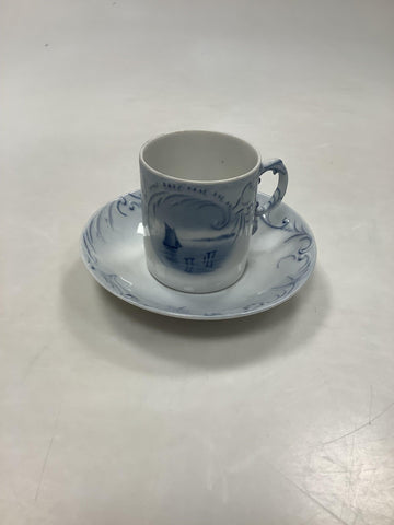 Bing und Grondahl Jugendstil-Tasse mit Schiffsmotiv