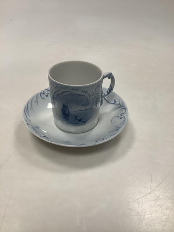 Bing und Grondahl Jugendstil-Tasse mit Schiffsmotiv