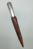 Dansk Sølv Brevkniv (Imiteret Rav)