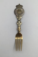 Anton Michelsen Mindegaffel Forgyldt Sterling Sølv 1921