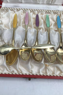 Frigast Sterling Sølv/Emalje Moccaskeer Forgyldt(6)