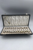 Anton Michelsen Sterling Sølv / Emalje Moccaskeer 6 + 6 (+1)