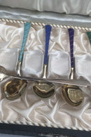 Egon Lauridsen (ELa) Sterling Sølv/Emalje Moccaskeer Forgyldt(6