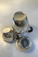Georg Jensen Sterling Silber Cosmos Mokka Krug mit Sahne und Zucker Nr. 45
