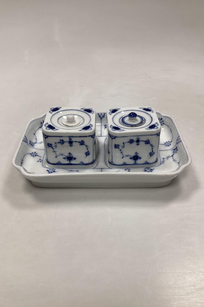 Royal Copenhagen Musselmalet Riflet Bakke med Blækhus No 127