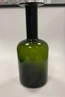 Holmegaard Kunstglas Vase / Flaske af Otto Brauer i grøn farve
