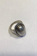 Georg Jensen Sterling Silver Ring with Silver Stone No 46A