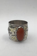 C. V. Hilstrøm Sølv Servietring med Rav