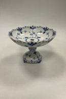 Royal Copenhagen Blue Fluted Full Lace Cake Bowl on Foot No 1020.