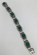 Georg Jensen Sterling Sølv Armlænke No. 57 B (Grøn Agat)