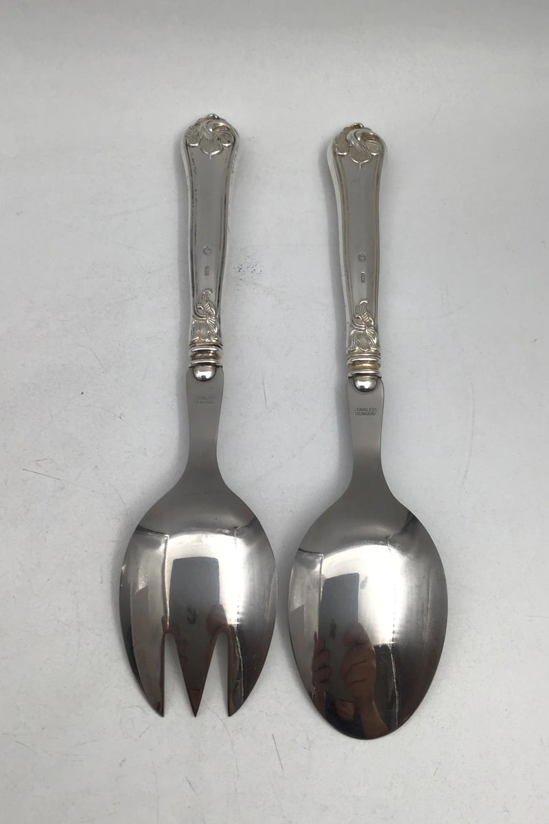 Cohr Sølv / Stål Saksisk Salatsæt