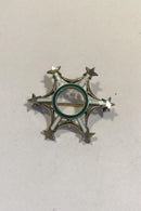 Anton Michelsen Sterling Sølv Stjerne Broche Forgyldt og Emalje