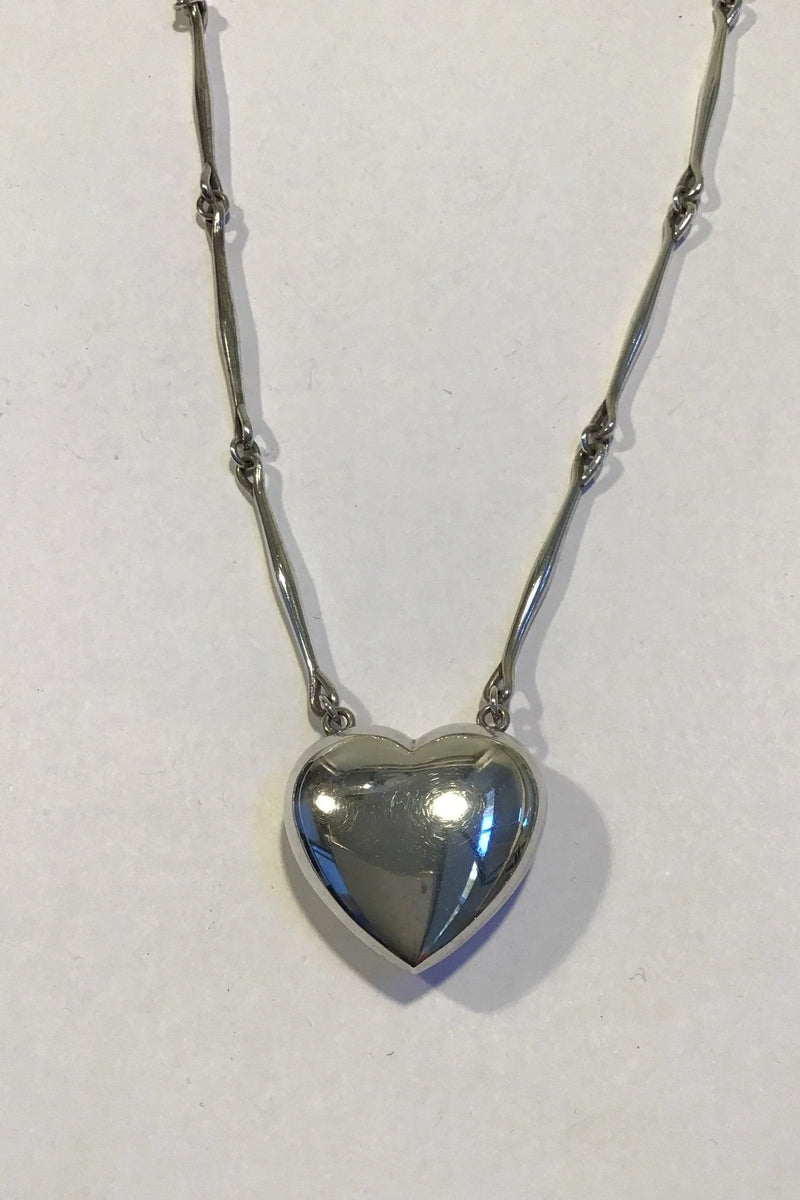 Georg Jensen Sterling Silver Necklace with Small Heart Pendant No 126B
