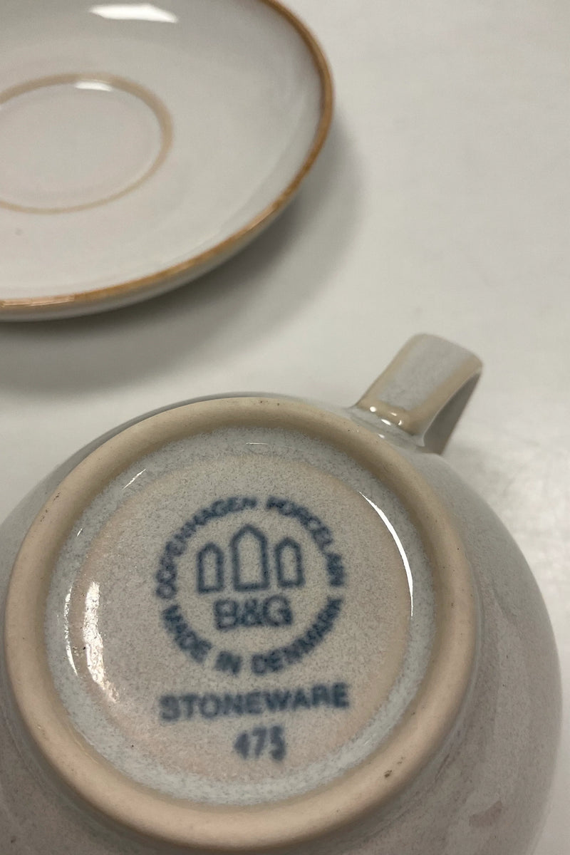 Bing og Grøndahl Glaseret Stentøj Coppelia Thekop med Underkop No 475