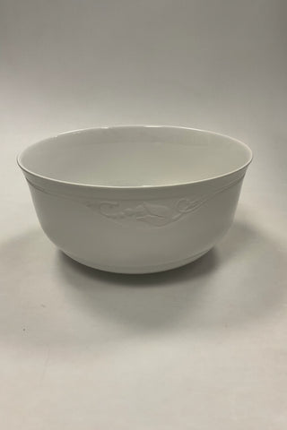 Royal Copenhagen Hvid Magnolia med uglaseret relief Salat Bowl No. 580
