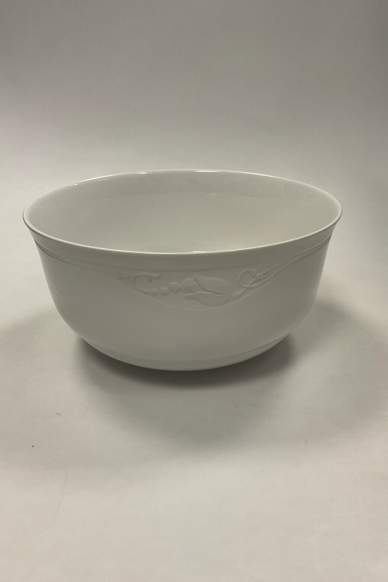 Royal Copenhagen Hvid Magnolia med uglaseret relief Salat Bowl No. 580