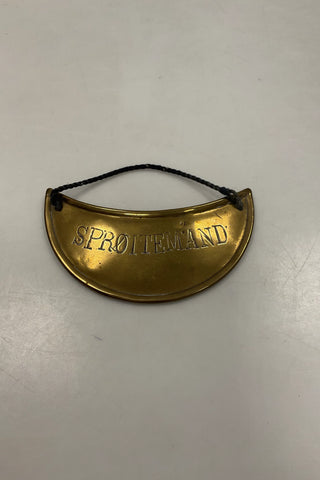 Antik Dansk Brandmandsskilt Sprøitemand