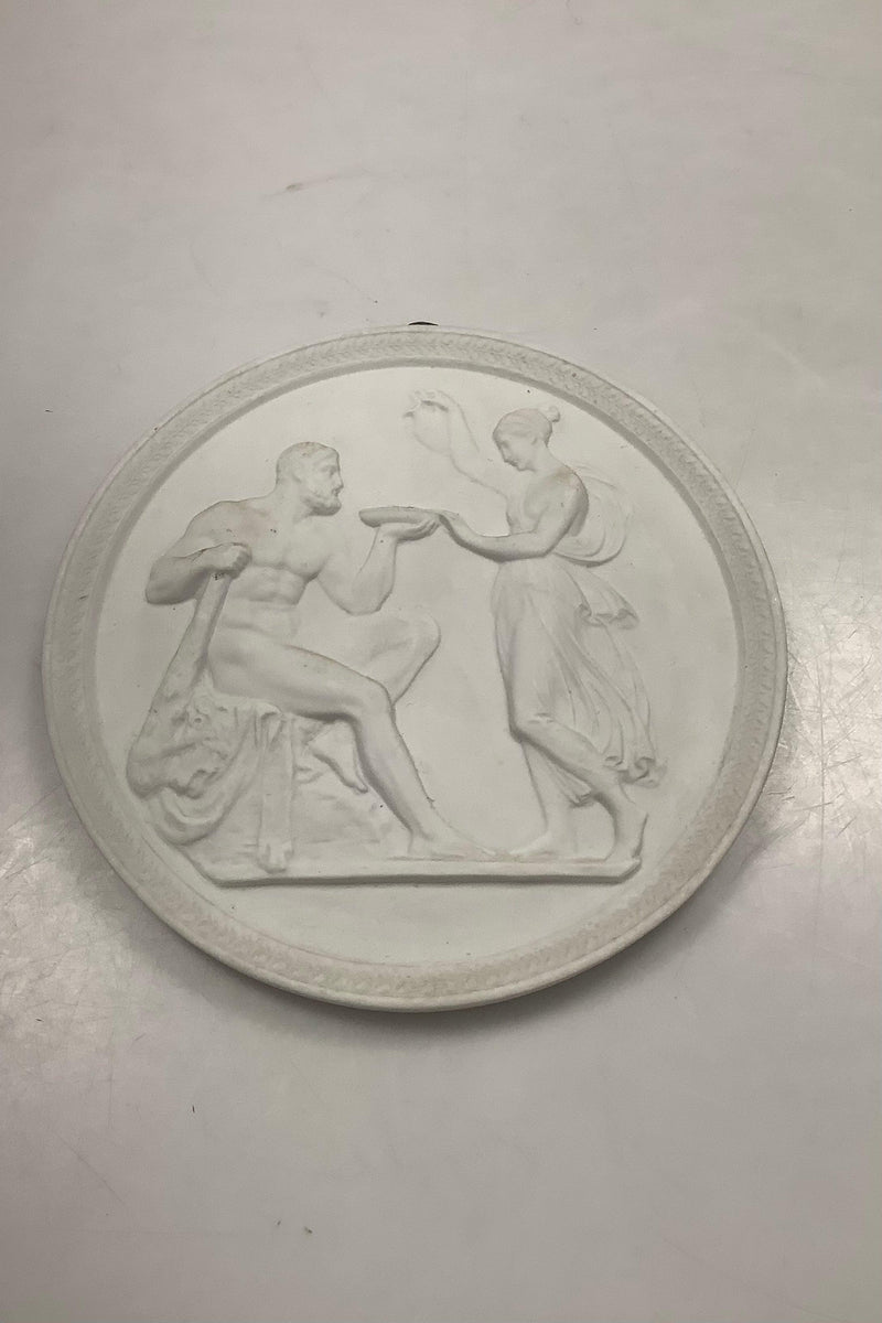 Royal Copenhagen Bisque Platte Herkules modtager udødelighedens drik af Hebe No 108