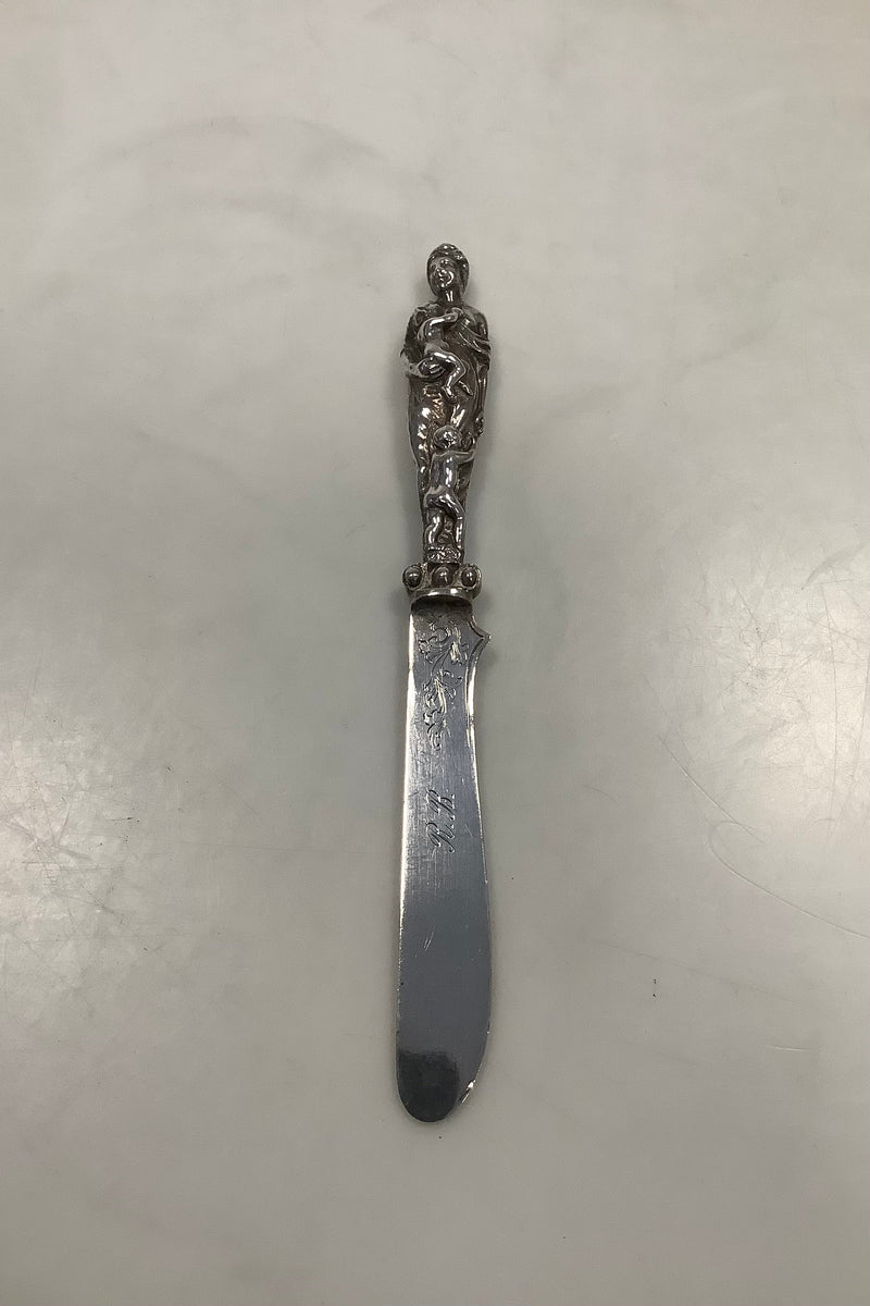 Charles Thomas Fox and George Fox Sterling Sølv Ornamental kniv med kvinde og børn fra 1841-1943