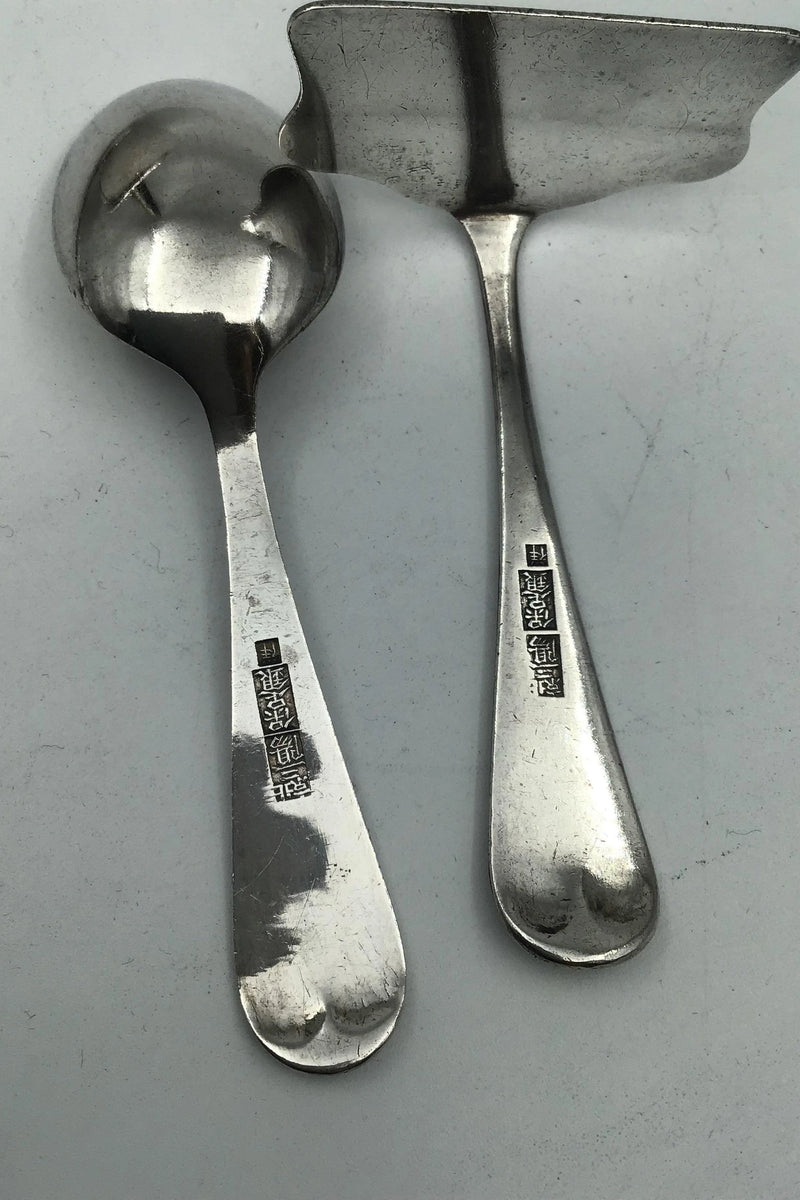 Kinesisk Sølv Barnebestik i vestlig stil (Ske og Skubber)