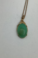 14 karat guld vedhæng med grøn sten af Børge Malling Jensen
