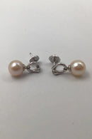 Georg Jensen 18K Weißgold Ohrringe Magic Pearl und Diamanten