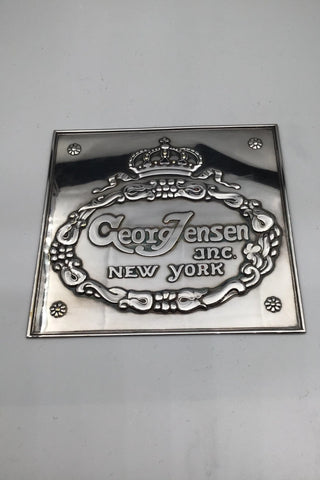 Georg Jensen Inc. New York  Forsølvet Forhandler Plaquette