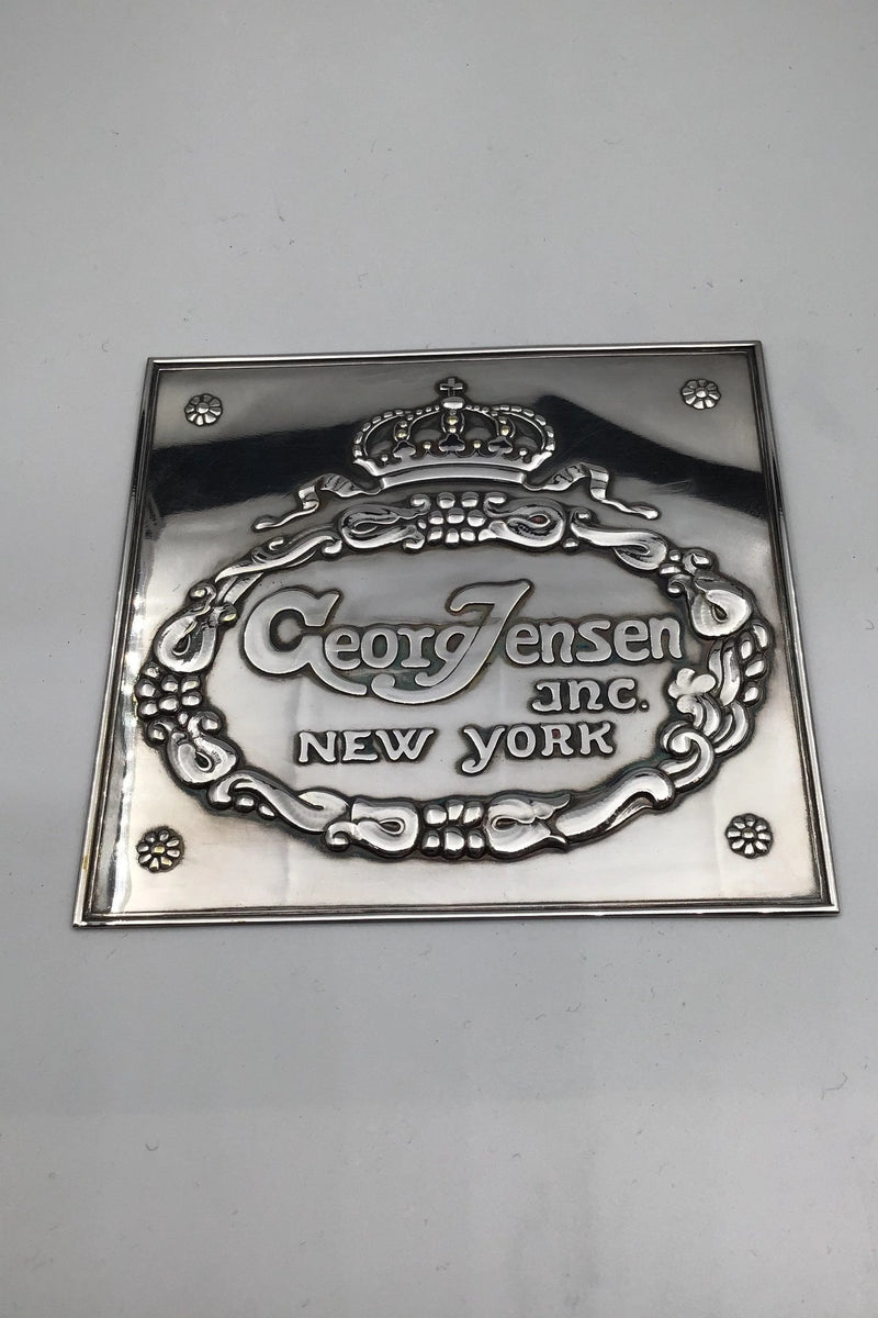 Georg Jensen Inc. New York  Forsølvet Forhandler Plaquette