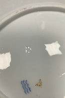 Royal Copenhagen Stel No 93 Hvid Halvblonde m. Blomster og Guldkant Stor Bladformet Asiet